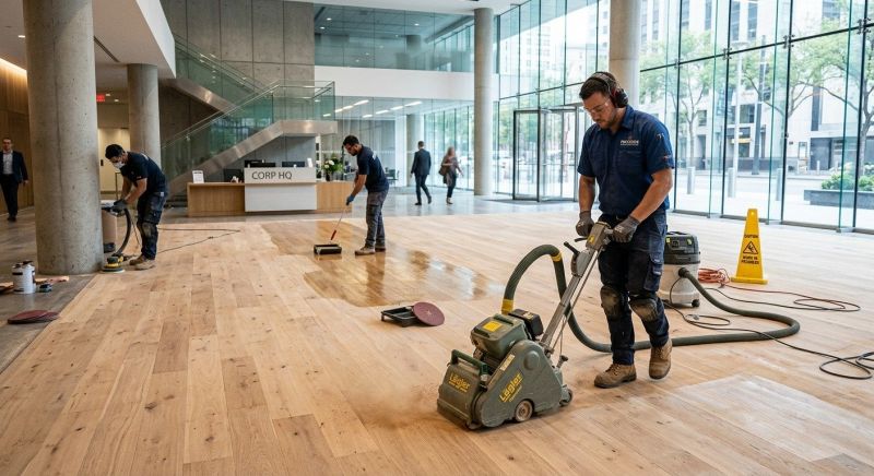 Our team working on Wood Floor Service projects in Longmont, CO