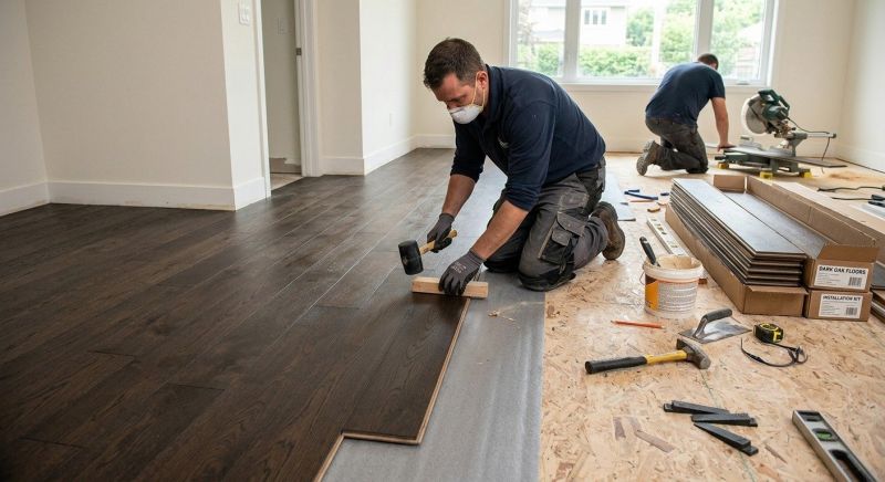 Dark Wood Floor Installation in Longmont, CO